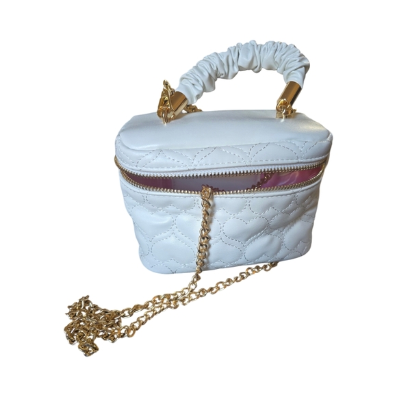 CLAIRE'S Quilted Hearts Dual Strap Crossbody Bag NWT. - Picture 7 of 8